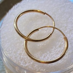 12mm dainty small hoops 14k gold